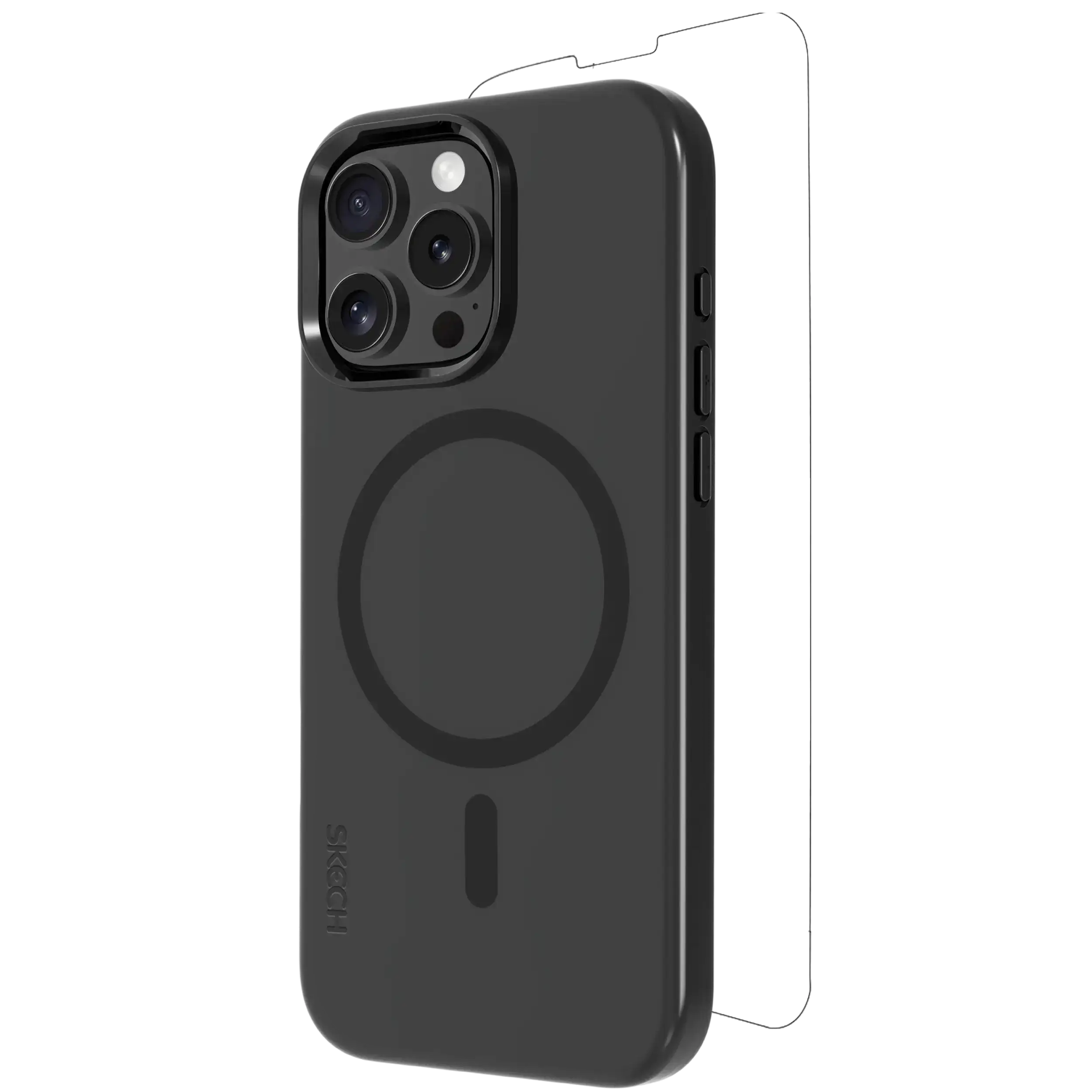Black Case mit Display Protector And MagSafe für iPhone 16 Pro Max (Skech)