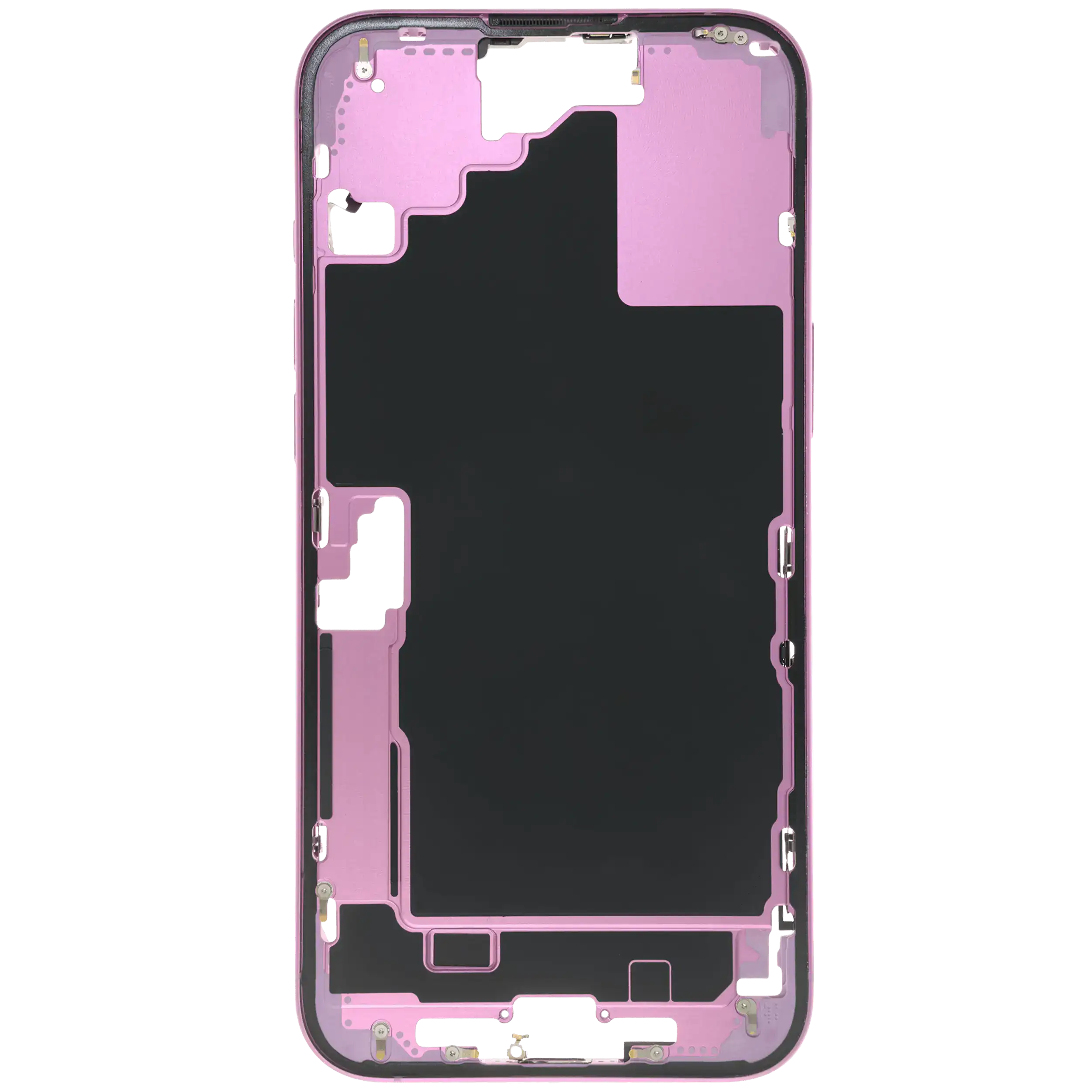 Midframe/Rahmen mit Small Parts für iPhone 16 Plus (US-Version) (gebrauchter OEM-Ausbau, Qualität C) (Pink)