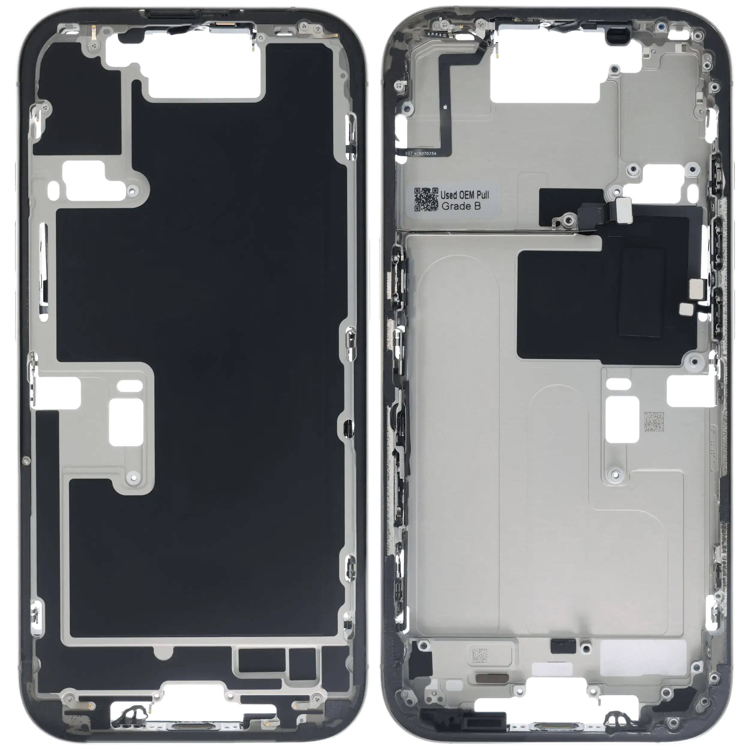 Midframe/Rahmen mit Small Parts für iPhone 16 Pro (US-Version) (gebrauchter OEM-Ausbau, Qualität C) (Natural Titanium)