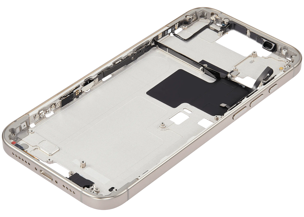 Midframe/Rahmen mit Power And Volume Button für iPhone 16 Pro Max (US-Version) (Aftermarket Plus) (Natural Titanium)
