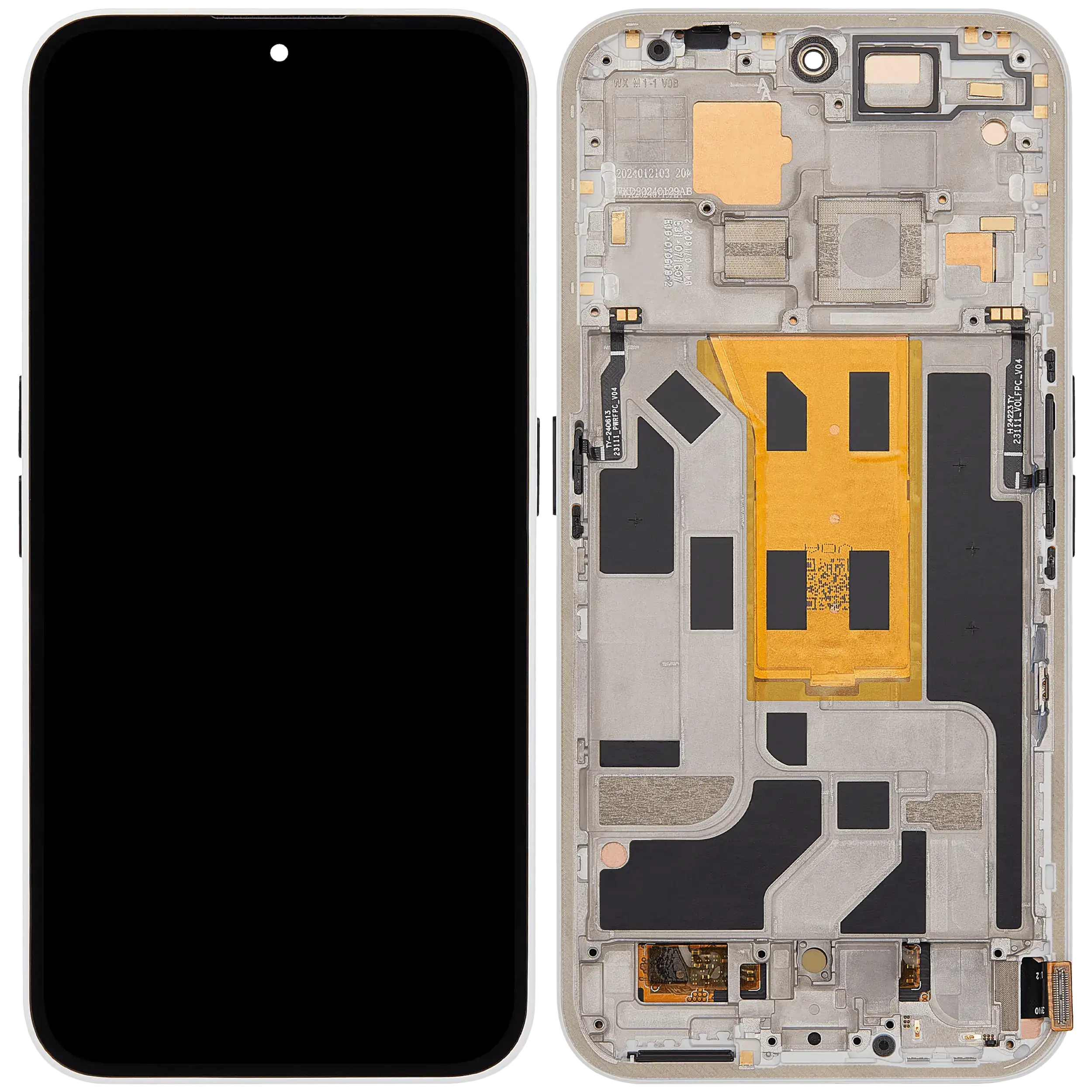 OLED-Display mit Rahmen für Nothing Phone (2a) (Refurbished) (Weiß)