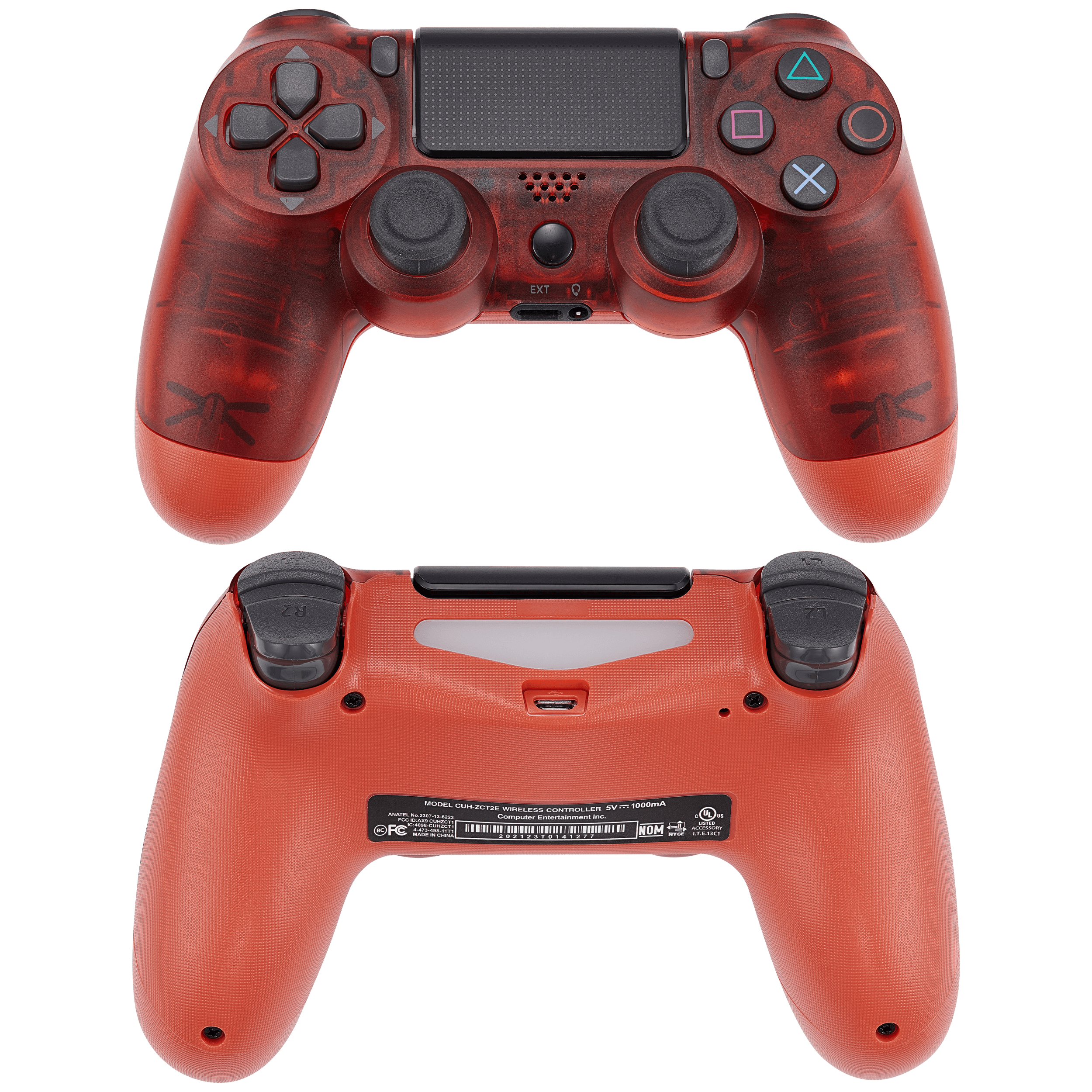 DoubleShock 4 Wired Controller für Playstation 4 (Crystal Red)