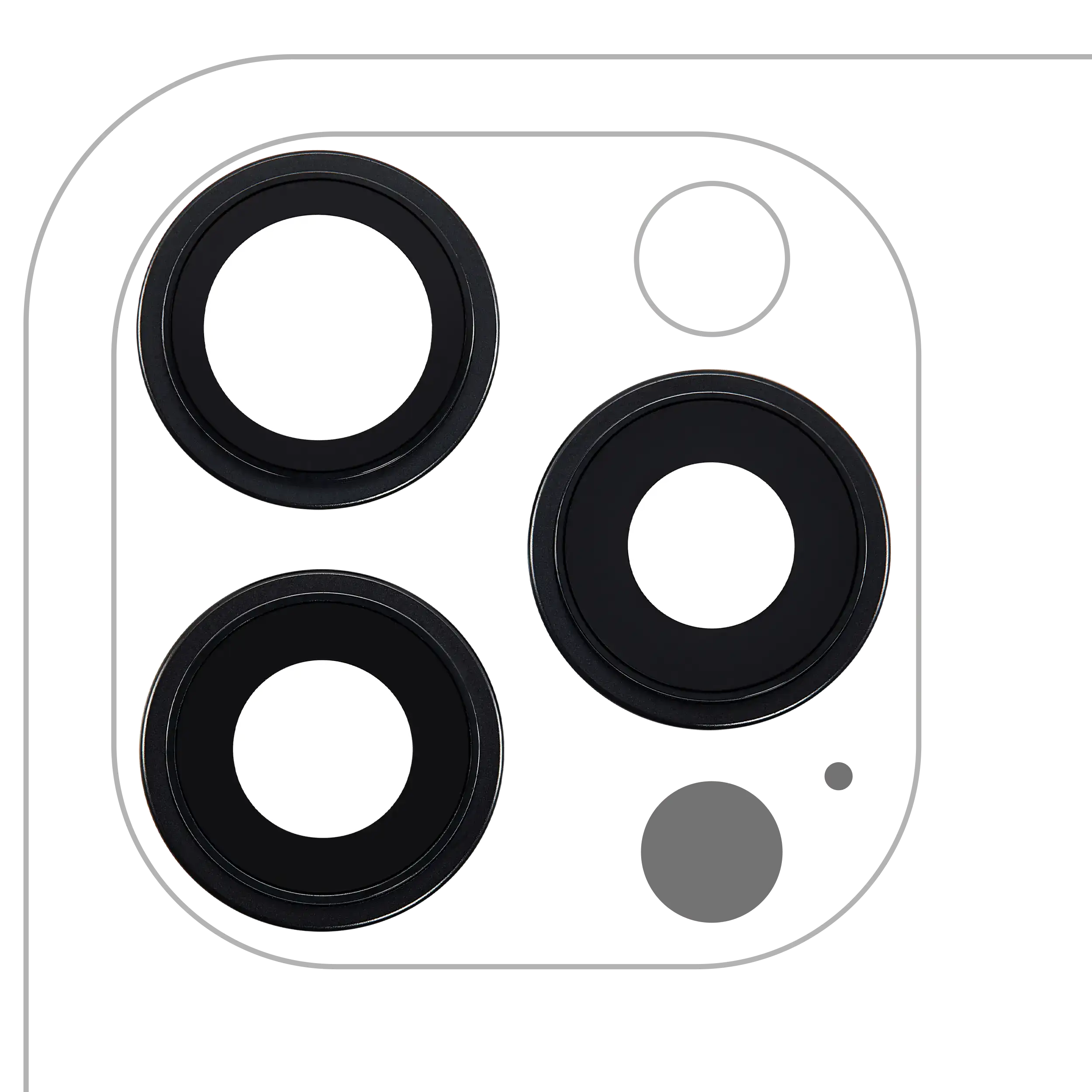 Rear Camera Lens with Holder and Frame for iPhone 16 Pro / 16 Pro Max (Black Titanium) (3-Piece Set) (Premium)