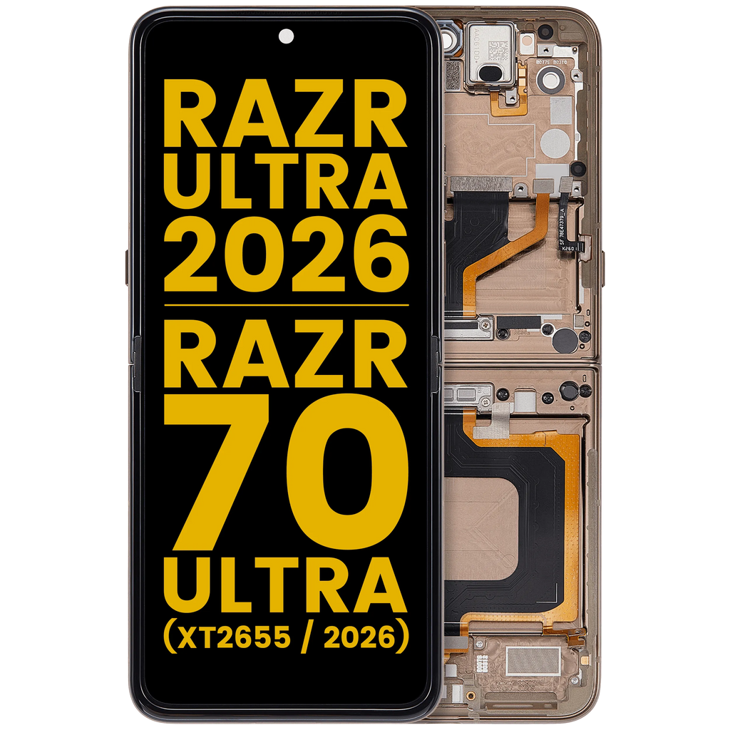 OLED-Display mit Rahmen für Motorola Razr Ultra 2026 / Razr 70 Ultra (XT2655 / 2026) (Refurbished) (Cocoa)