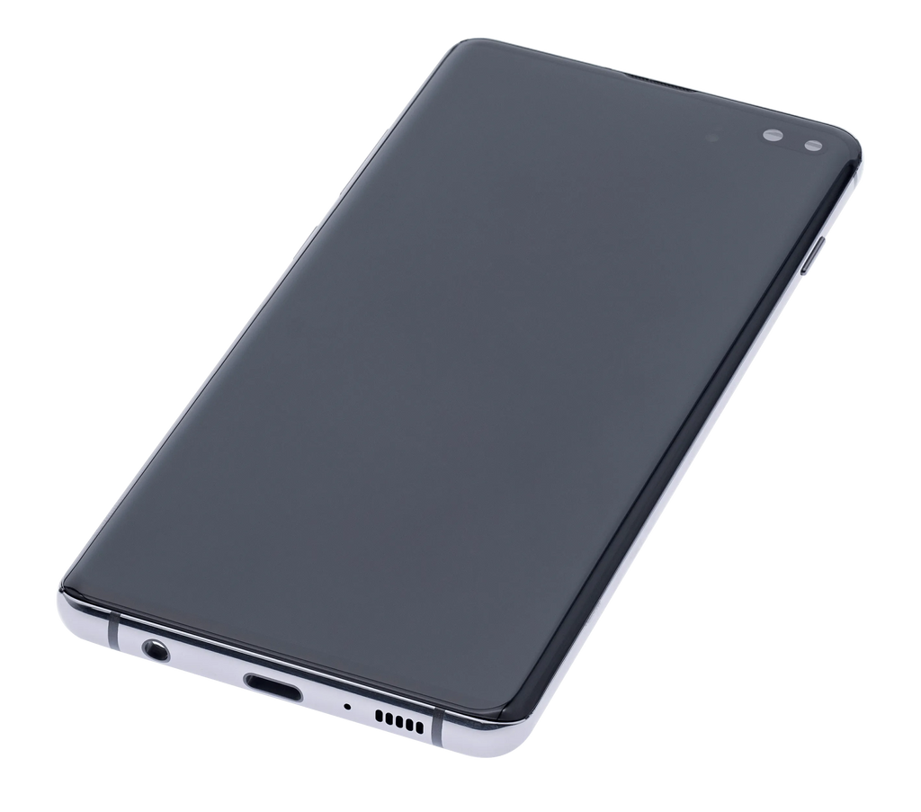 OLED-Display mit Rahmen für Samsung Galaxy S10 Plus (Aftermarket Plus) (Prism / Ceramic Black)