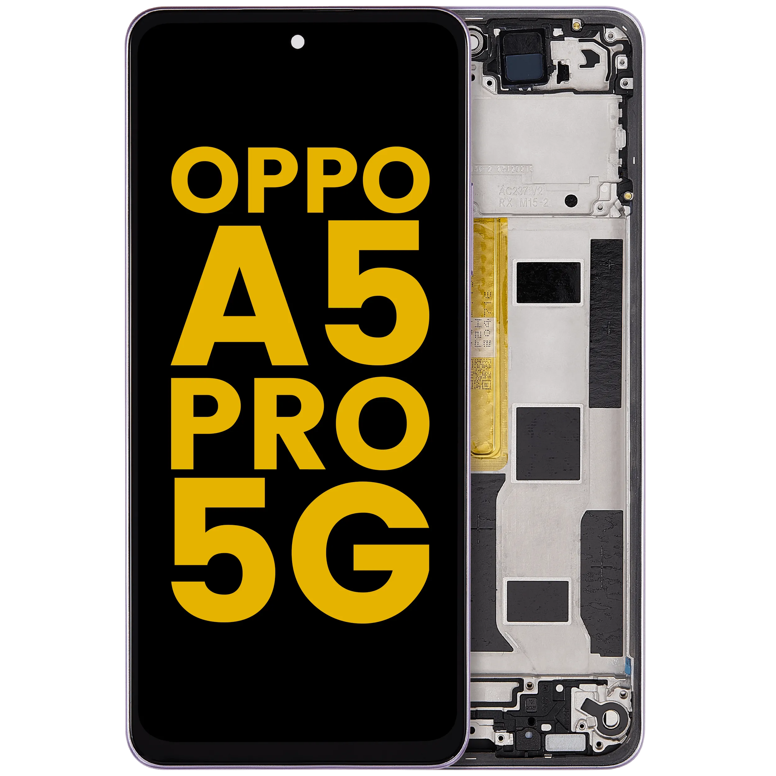 LCD-Display mit Rahmen Compatible für OPPO A5 Pro 5G (Refurbished) (Flower Pink)