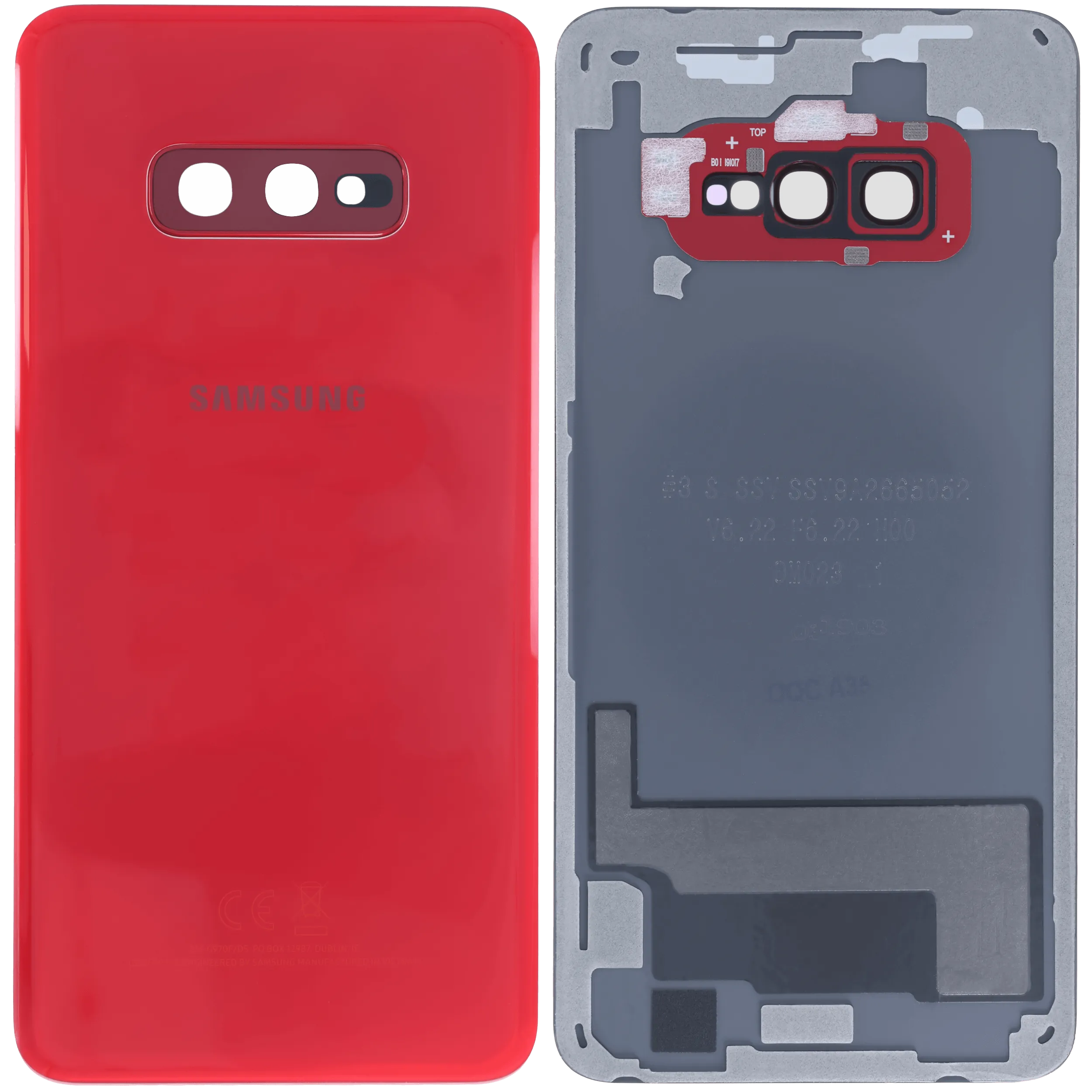 Backcover Glass mit Camera Lens für Samsung Galaxy S10e (Service Pack) (Rot)