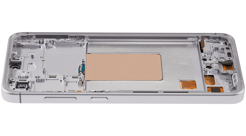 OLED-Display mit Rahmen für Samsung Galaxy S24 FE 5G (US & Internationale Version) (6.62") (Aftermarket Plus) (Grau)