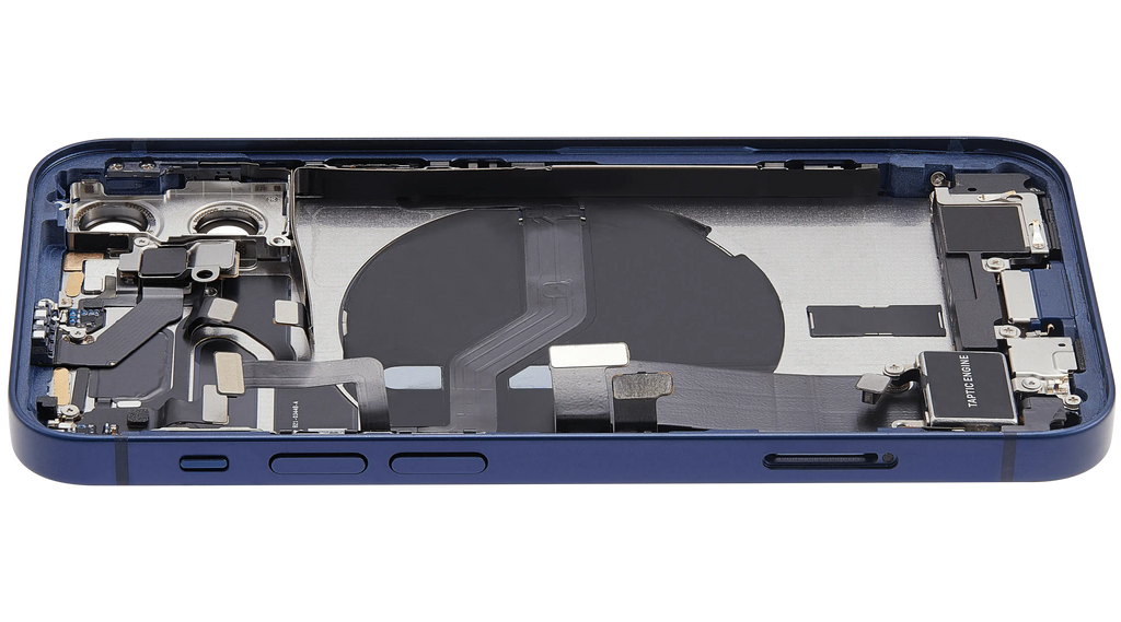 Backcover/Rahmen mit Ladebuchse Flex & Small Parts für iPhone 12 Mini (US-Version) (gebrauchter OEM-Ausbau, Qualität A) (Blau)