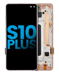LCD-Display mit Rahmen f. Galaxy S10 Plus Aftermarket Plus Pink