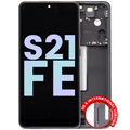 OLED-Display mit Rahmen für Samsung Galaxy S21 FE Service Pack Graphite
