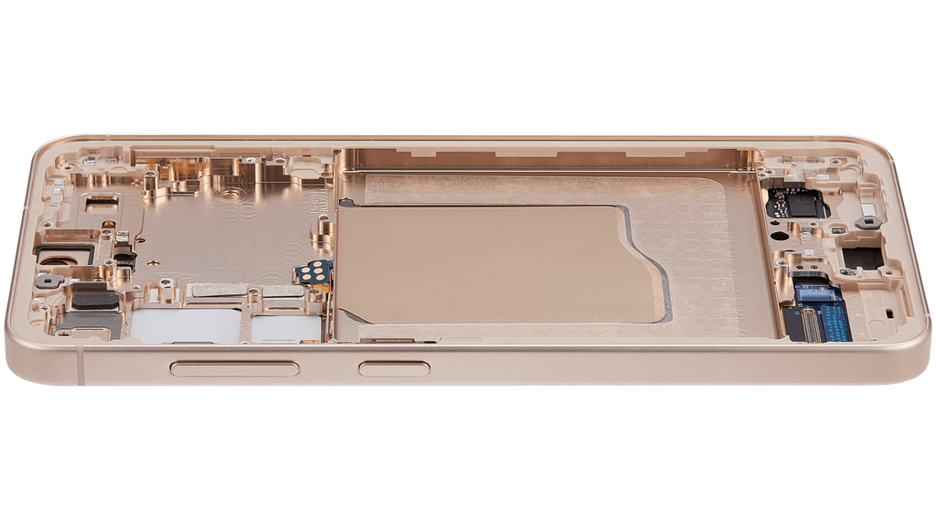 OLED-Display mit Rahmen für Samsung Galaxy S25 5G (US & International) (Aftermarket Plus) (Pink Gold)