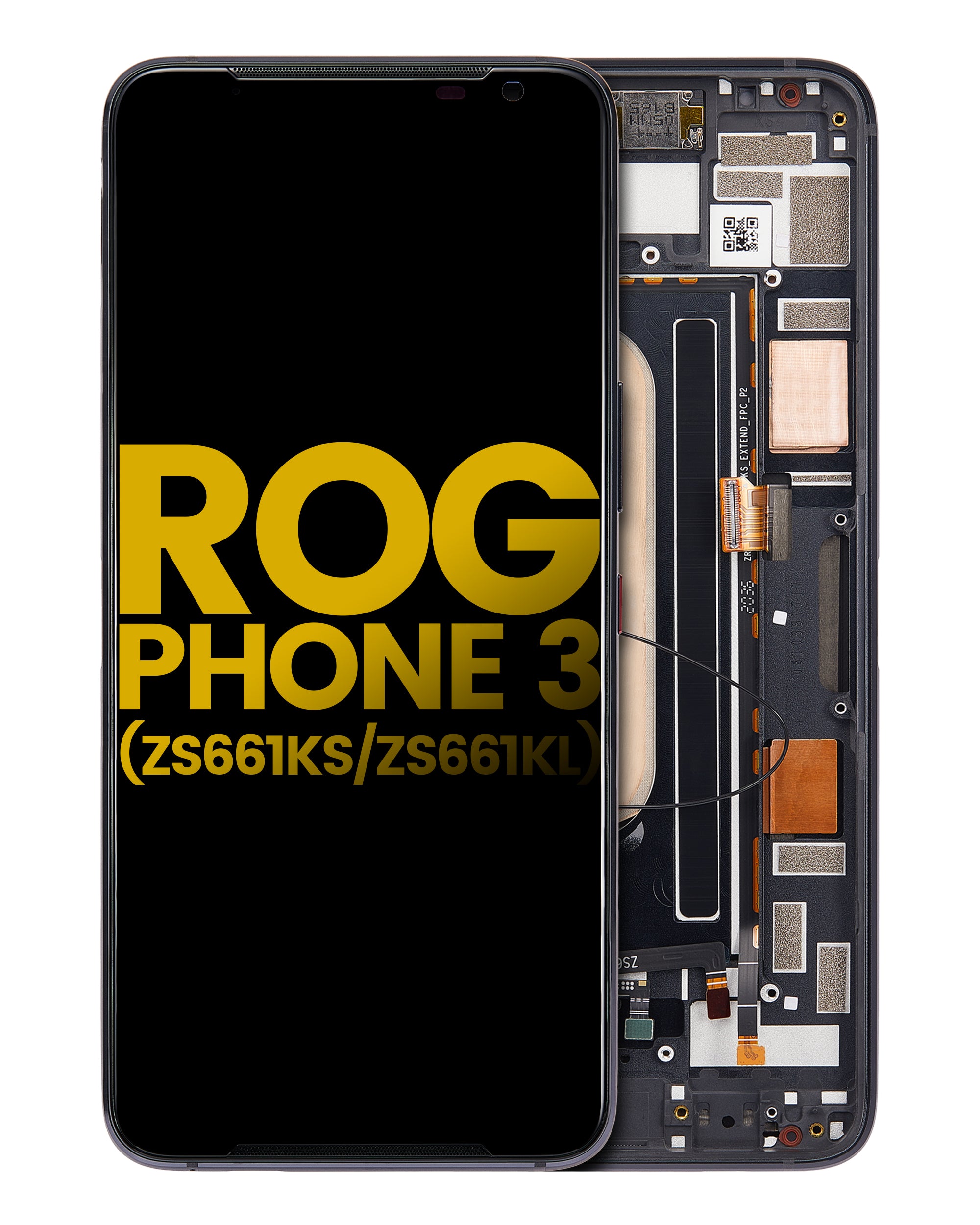 OLED display with frame for Asus ROG Phone 3 (ZS661KS / ZS661KL) refurbished, all colors