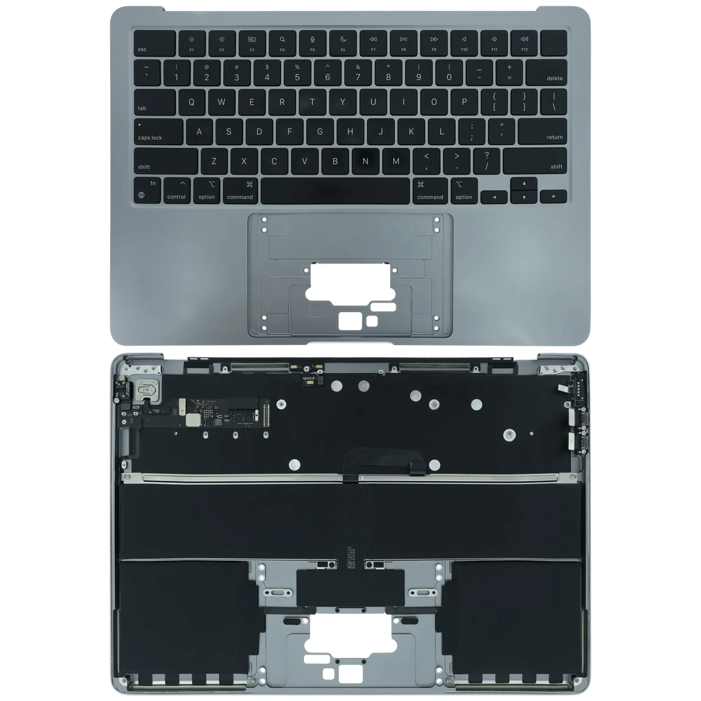 Top Case mit Keyboard (ANSI US) für MacBook Air 13" A2681 (2022) (gebrauchter OEM-Ausbau, Qualität B) (Space Grau)