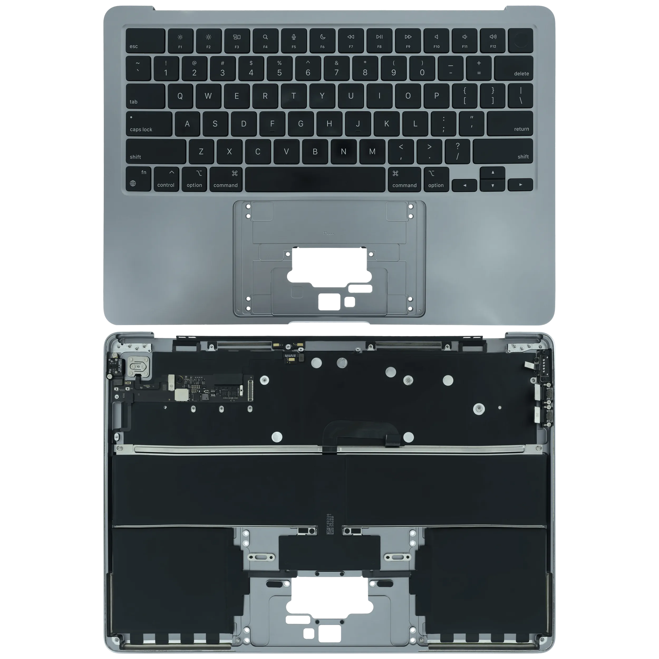 Top Case mit Keyboard (ANSI US) für MacBook Air 13" A2681 (2022) (gebrauchter OEM-Ausbau, Qualität B) (Space Grau)