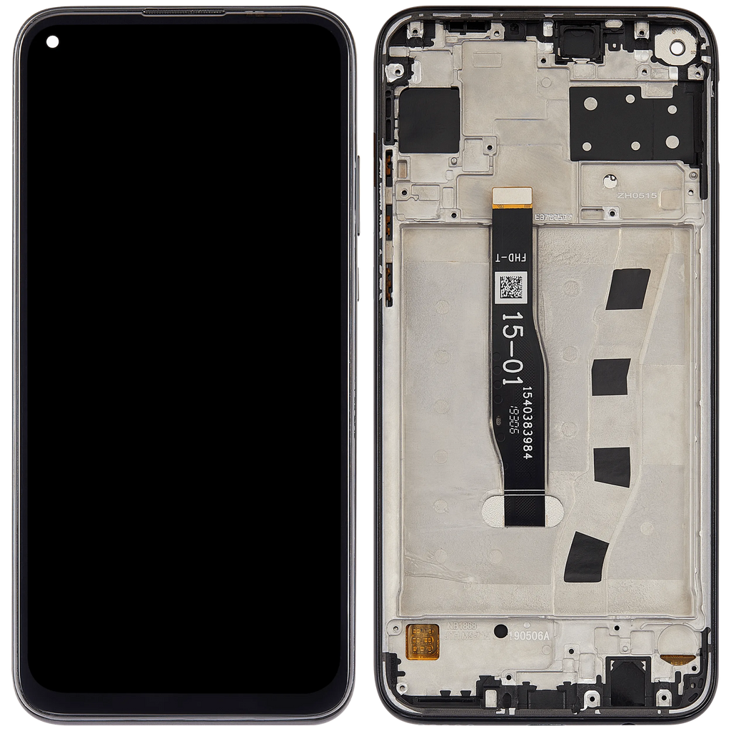 LCD-Display mit Rahmen für Huawei Nova 5i (2019) (Refurbished) (Schwarz)