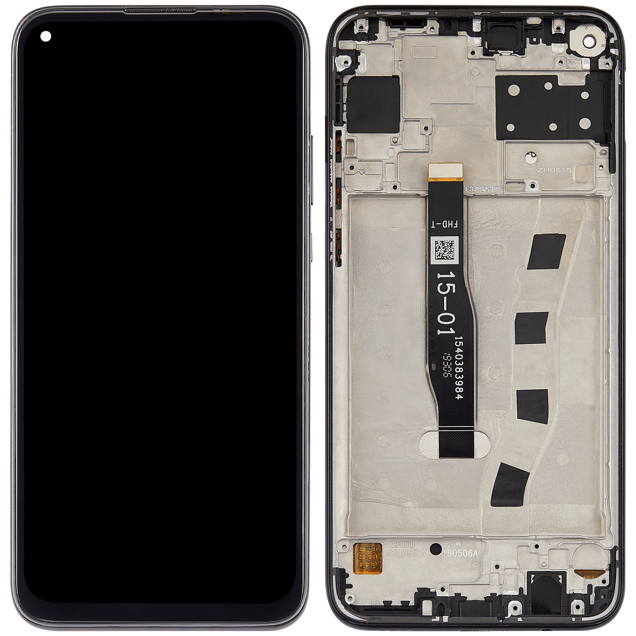 LCD-Display mit Rahmen für Huawei Nova 5i (2019) (Refurbished) (Schwarz)