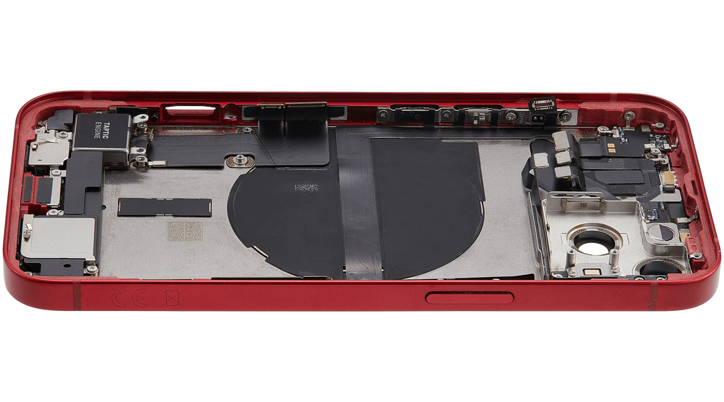 Backcover/Rahmen mit Ladebuchse Flex & Small Parts für iPhone 13 (EU / Global Version) (gebrauchter OEM-Ausbau, Qualität A) (Rot)