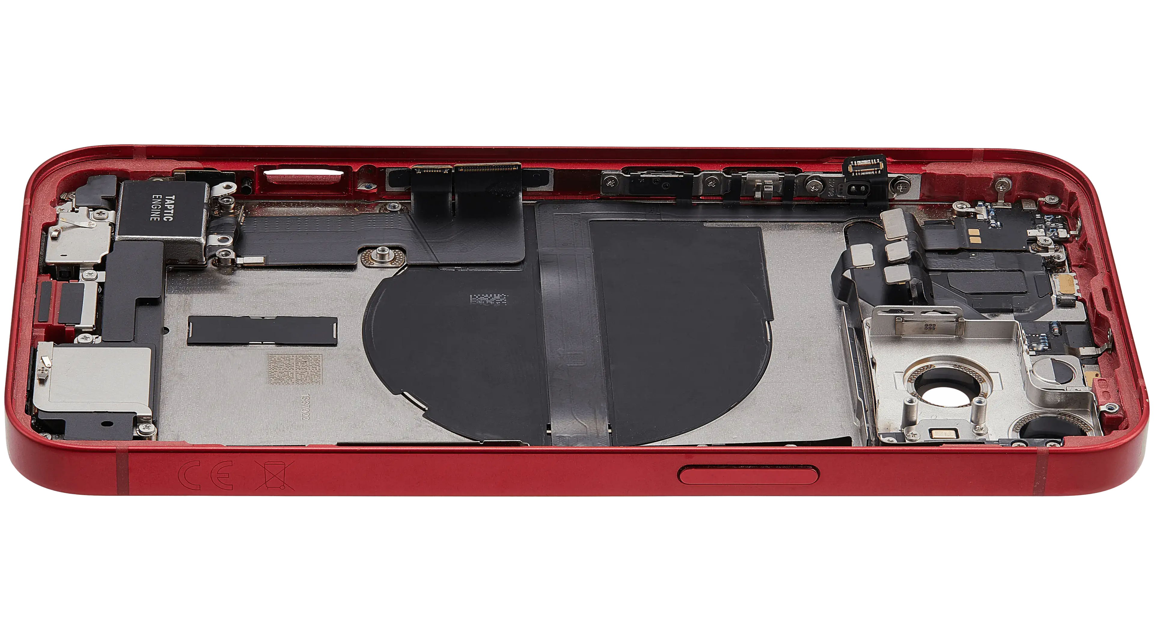 Backcover/Rahmen mit Ladebuchse Flex & Small Parts für iPhone 13 (EU / Global Version) (gebrauchter OEM-Ausbau, Qualität A) (Rot)