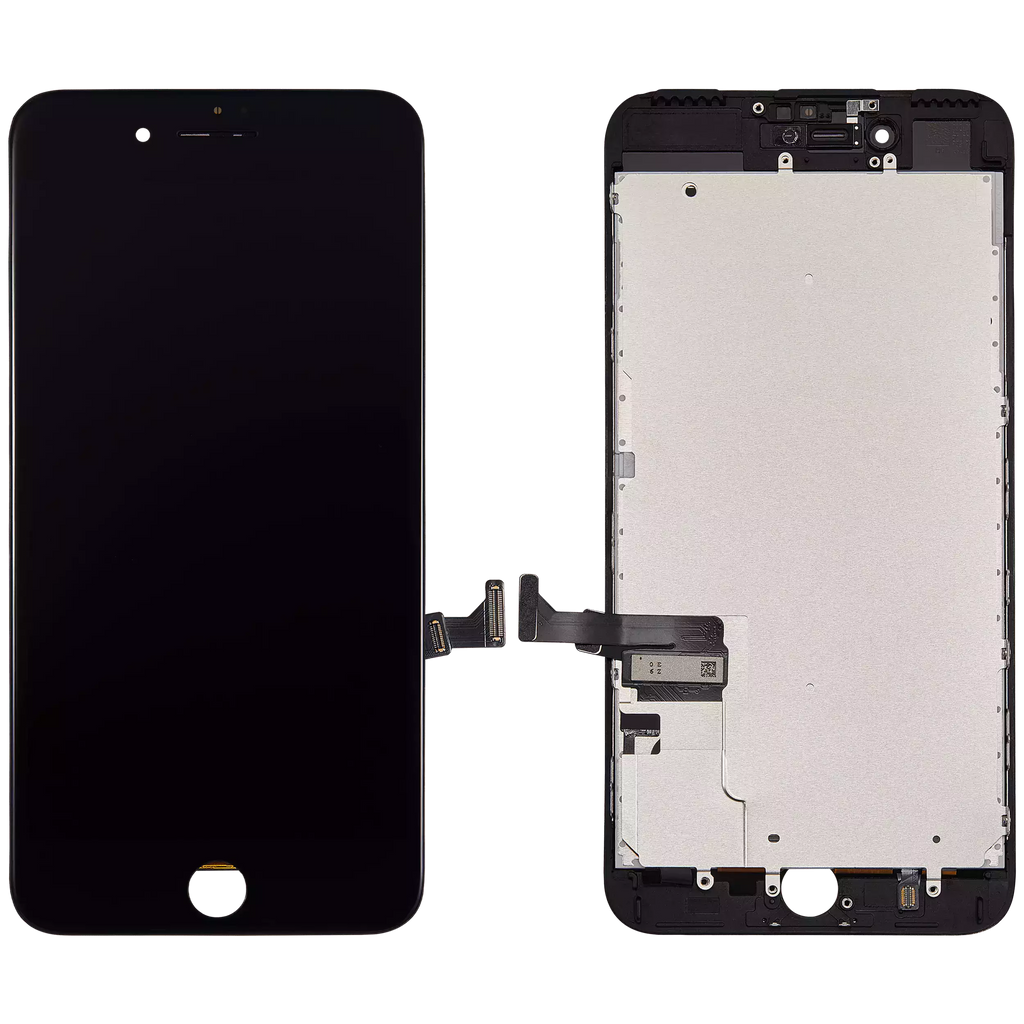 LCD-Display mit Stahlplatte für iPhone 7 Plus (Aftermarket: AQ7) (Schwarz)