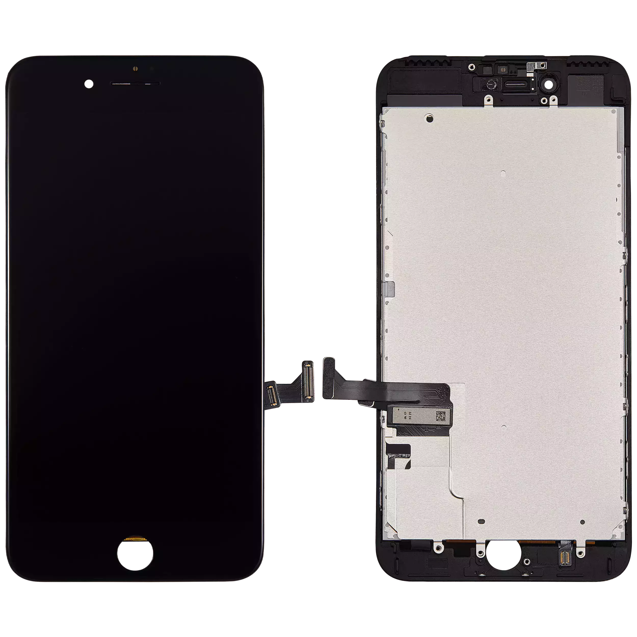 LCD-Display mit Stahlplatte für iPhone 7 Plus (Aftermarket: AQ7) (Schwarz)