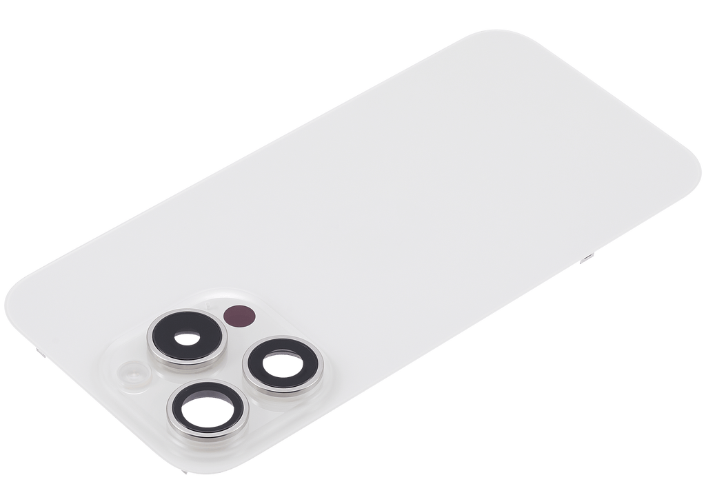Backcover mit MagSafe Magnet & NFC & Blitz-Flexkabel für iPhone 15 Pro (gebrauchter OEM-Ausbau, Qualität C) (Weiß Titanium)