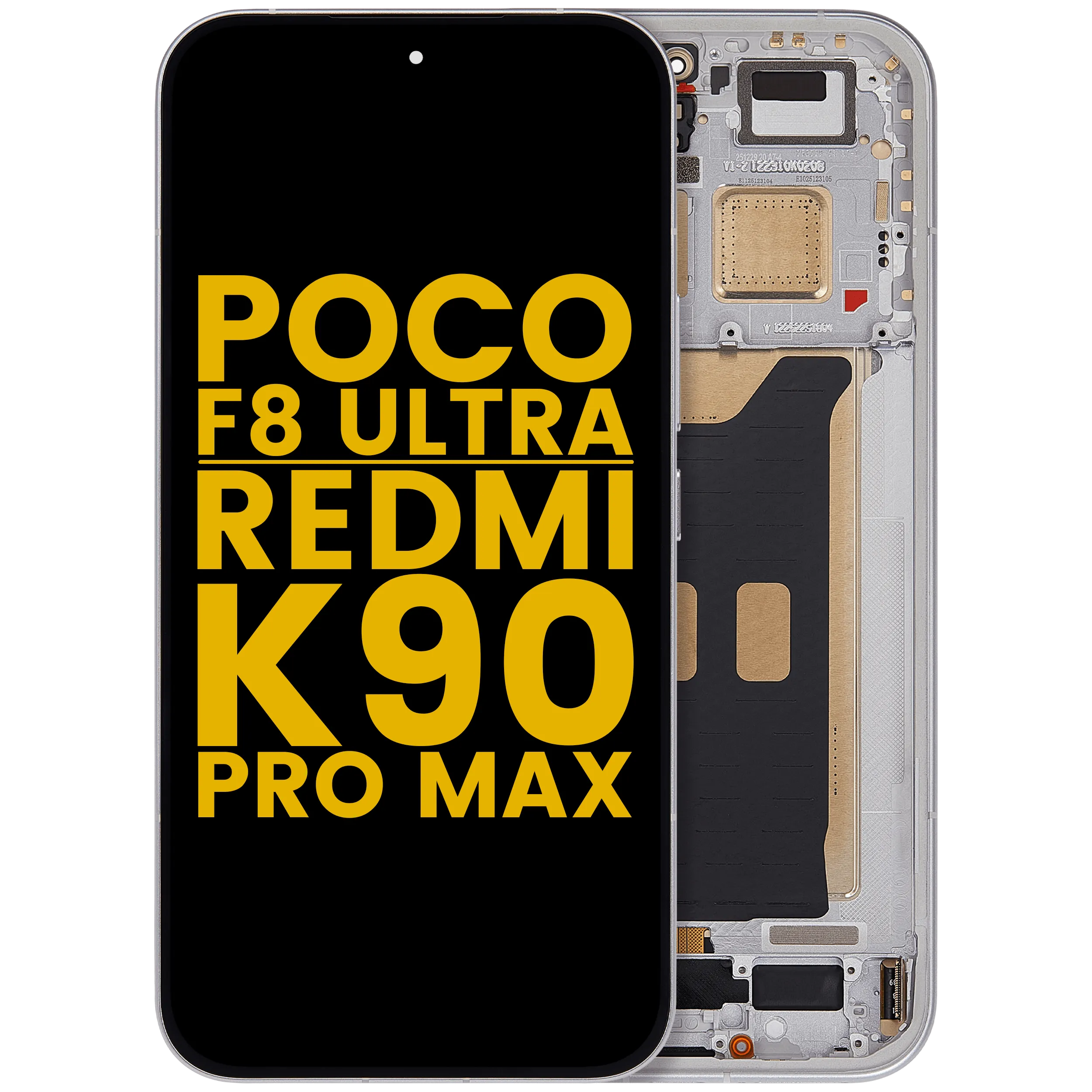 OLED-Display mit Rahmen für Xiaomi Poco F8 UItra / Redmi K90 Pro Max (Refurbished) (Weiß)