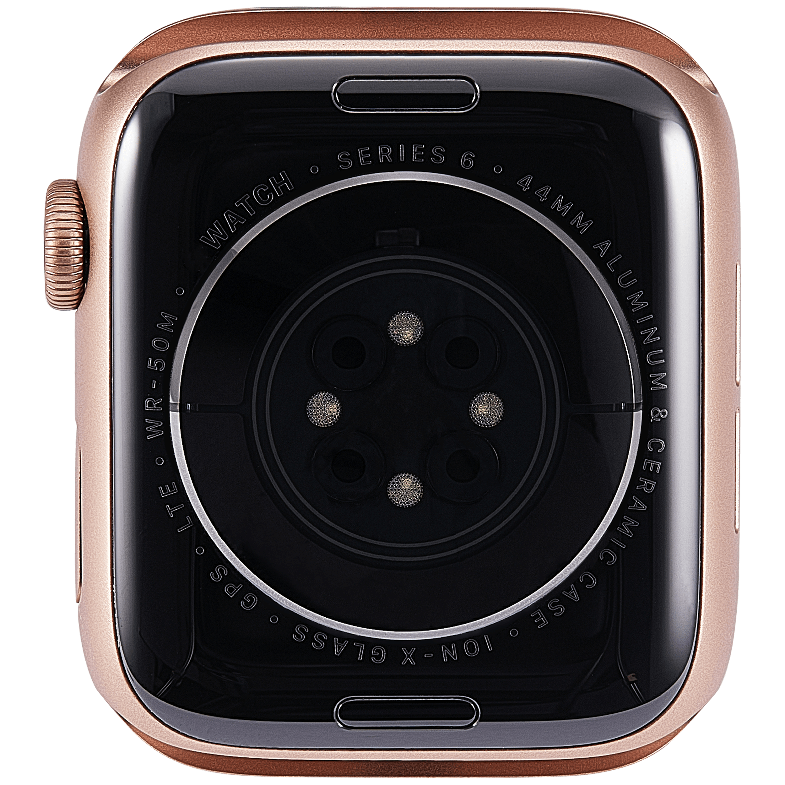 Backcover/Rahmen Compatible für Watch Series 6 (44MM) (gebrauchter OEM-Ausbau, Qualität A) (Cellular Version) (Aluminum / Rose Gold)