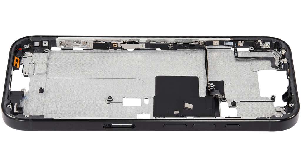 Midframe/Rahmen mit Power And Volume Button für iPhone 16 Pro (EU / Global Version) (Aftermarket Plus) (Schwarz Titanium)