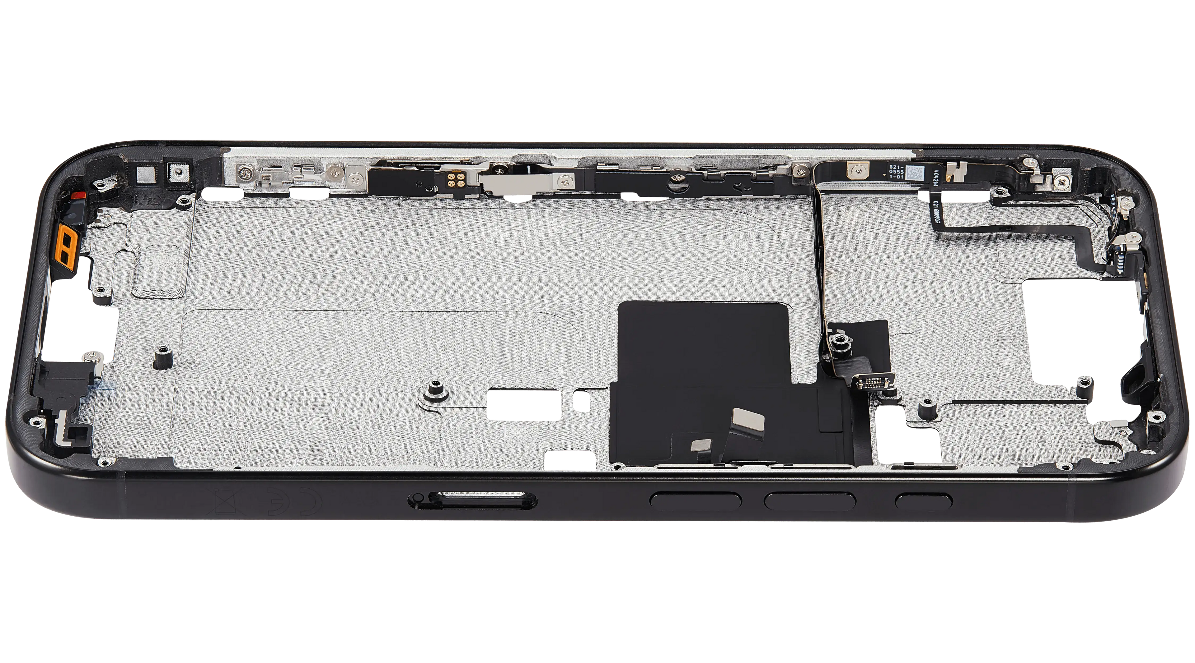 Midframe/Rahmen mit Power And Volume Button für iPhone 16 Pro (EU / Global Version) (Aftermarket Plus) (Schwarz Titanium)
