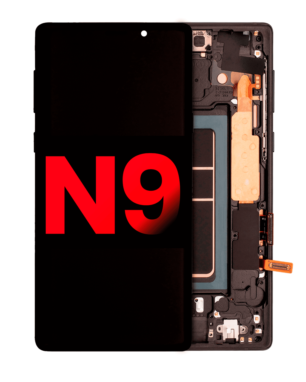 OLED-Display mit Rahmen Samsung Note 9 (Aftermarket Plus) Schwarz