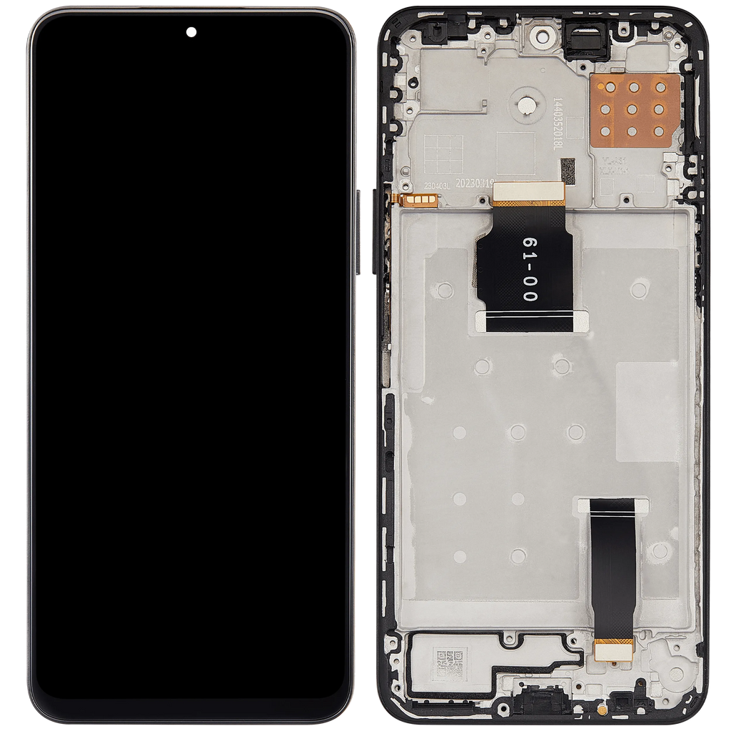 LCD-Display mit Rahmen für Honor X8A / X50i / 90 Lite (Aftermarket Plus) (Midnight Schwarz)