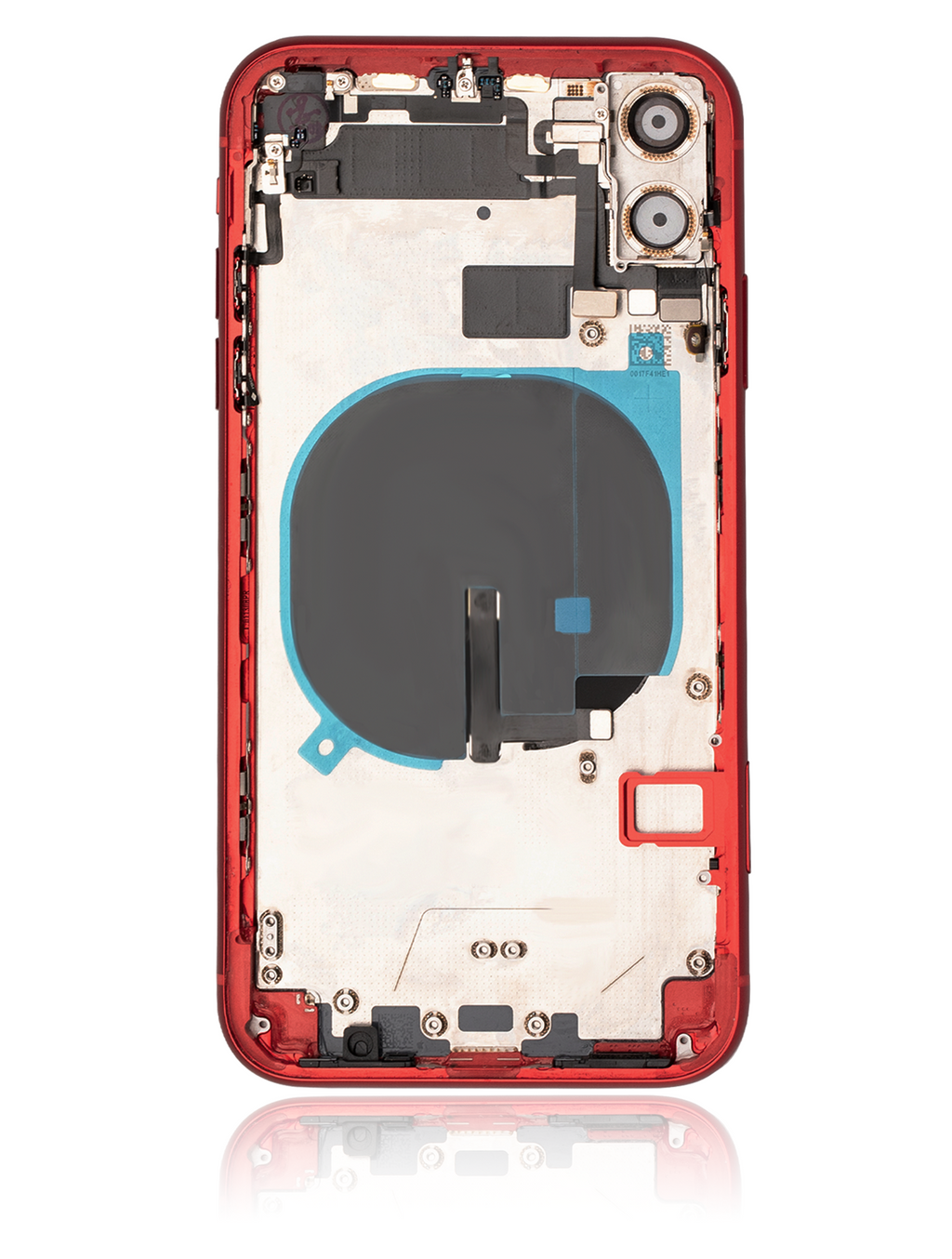 Backcover/Rahmen mit Small Components Pre-Installed für iPhone 11 (gebrauchter OEM-Ausbau, Qualität A) (Rot)