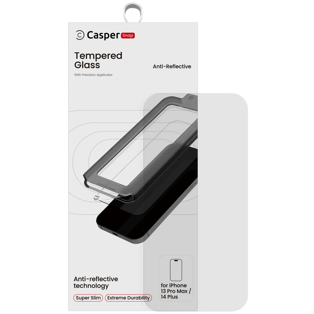 Casper Snap Gehärtetes Glas iPhone 13 Pro Max/14 Plus AR Clear Retail Pack