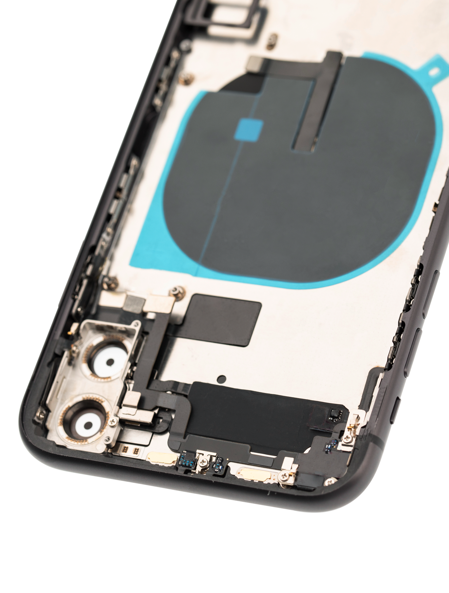 Backcover/Rahmen mit Small Components Pre-Installed für iPhone 11 (gebrauchter OEM-Ausbau, Qualität C) (Schwarz)