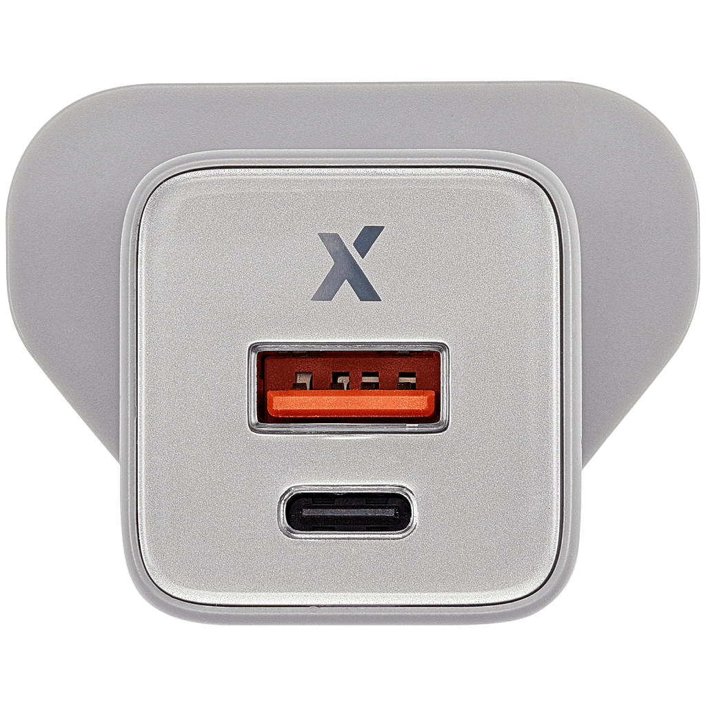 AmpSentrix 30W 2-in-1 USB-C / USB-A Wall Adapter (220V / UK Plug) (Natural Titanium)