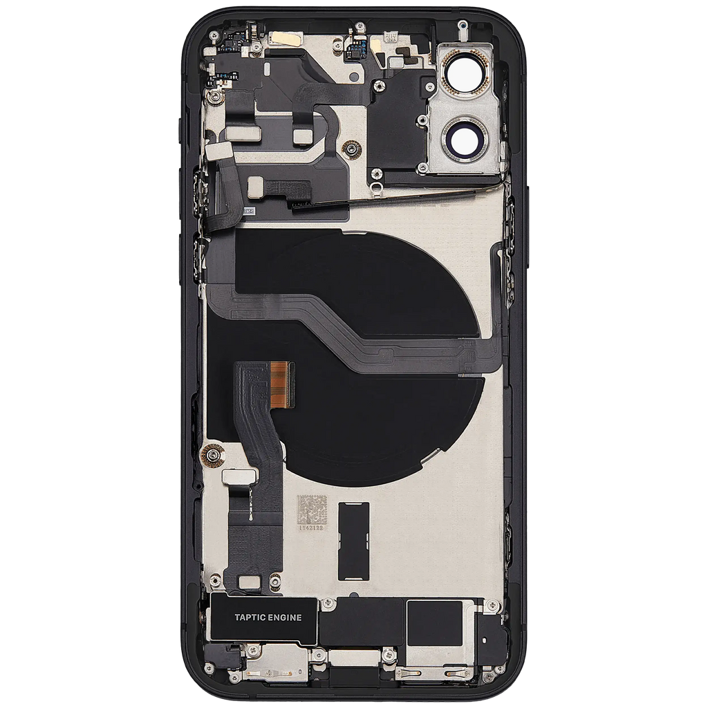 Backcover/Rahmen mit Ladebuchse Flex & Small Parts für iPhone 12 (EU / Global Version) (gebrauchter OEM-Ausbau, Qualität B) (Schwarz)