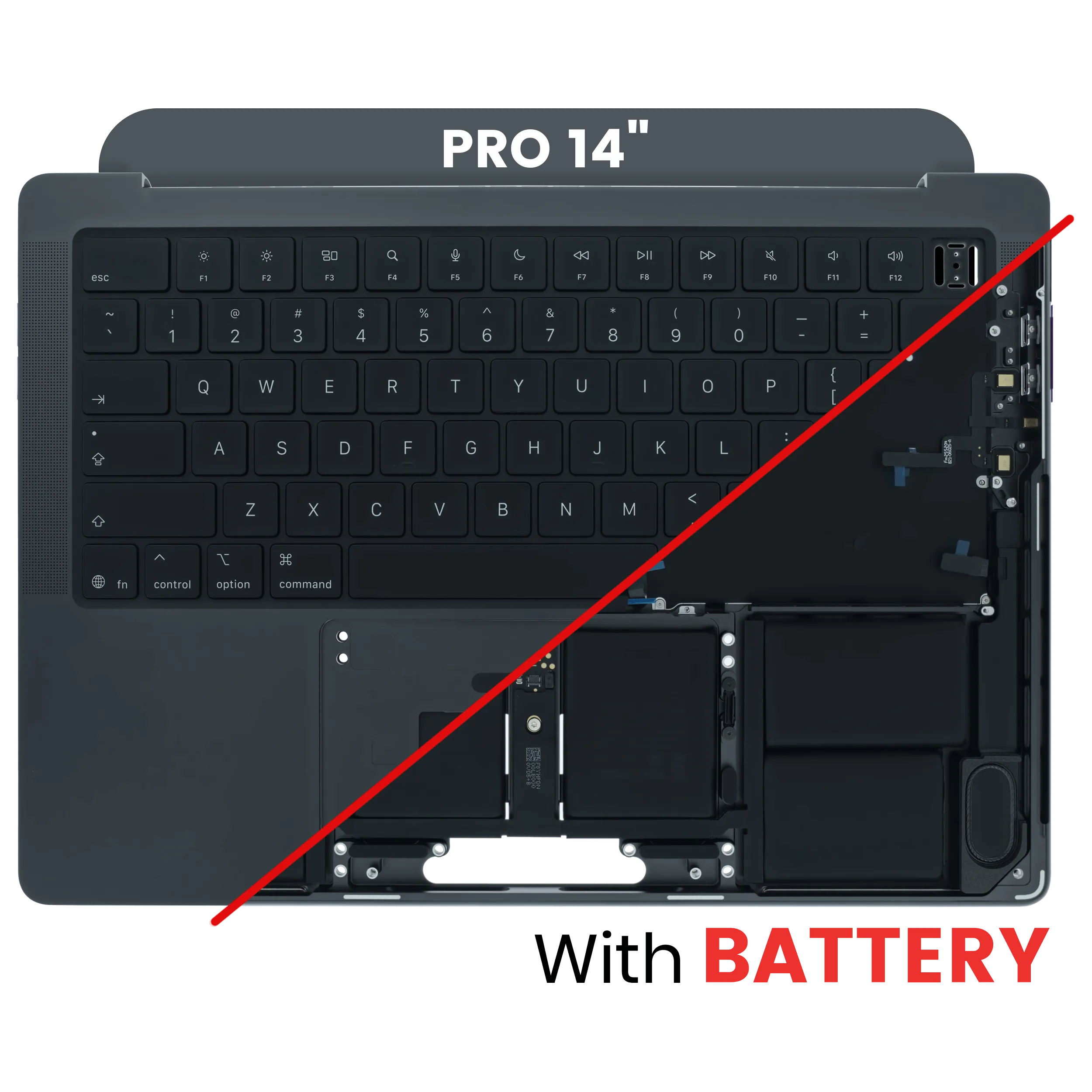 Top Case mit Keyboard (ANSI US) für MacBook Pro 14" A3426 (2026) (Original OEM) (Space Schwarz)