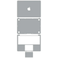 4in1 Skin (Ober/Unterseite & Tastatur/Trackpad) für MacBook Air A1465 Silber
