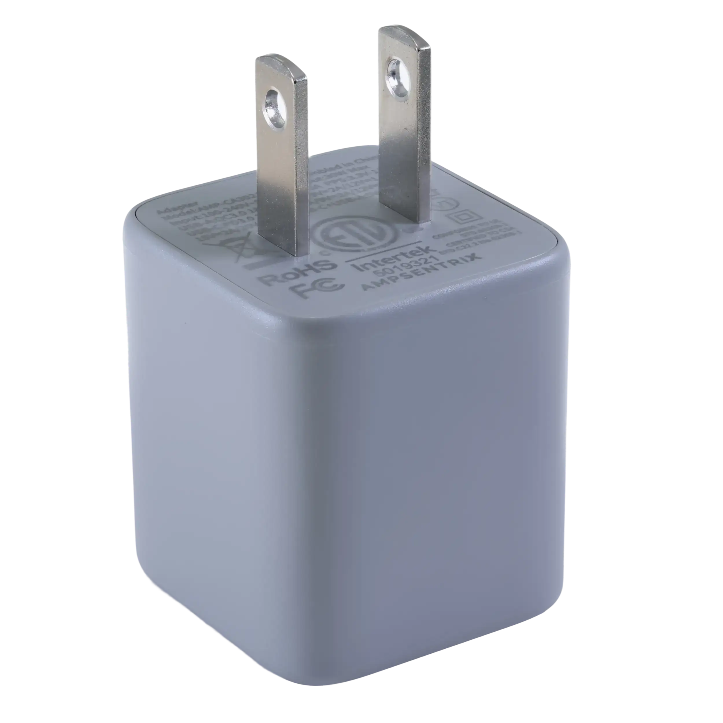AmpSentrix Pro 30W 2-in-1 USB-C / USB-A GaN Wall Adapter (Natural Titanium)