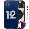 Backcover/Rahmen mit Small Parts für iPhone 12 (EU / Global Version) (gebrauchter OEM-Ausbau, Qualität B) (Blau)