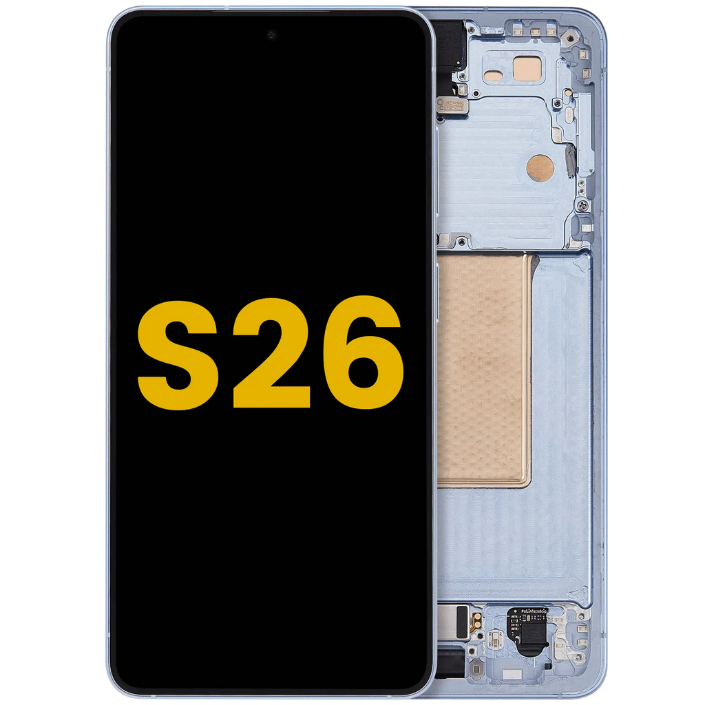 OLED-Display mit Rahmen für Samsung Galaxy S26 5G (US & International) (Refurbished) (Sky Blue)