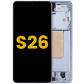 OLED-Display mit Rahmen für Samsung Galaxy S26 5G (US & International) (Refurbished) (Sky Blue)