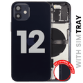 Backcover/Rahmen mit Small Parts für iPhone 12 (EU / Global Version) (gebrauchter OEM-Ausbau, Qualität B) (Schwarz)