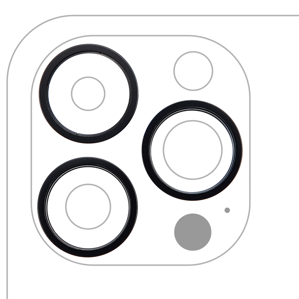Rear Camera Lens Ring for iPhone 14 Pro / 14 Pro Max (Space Black) – 3-piece set