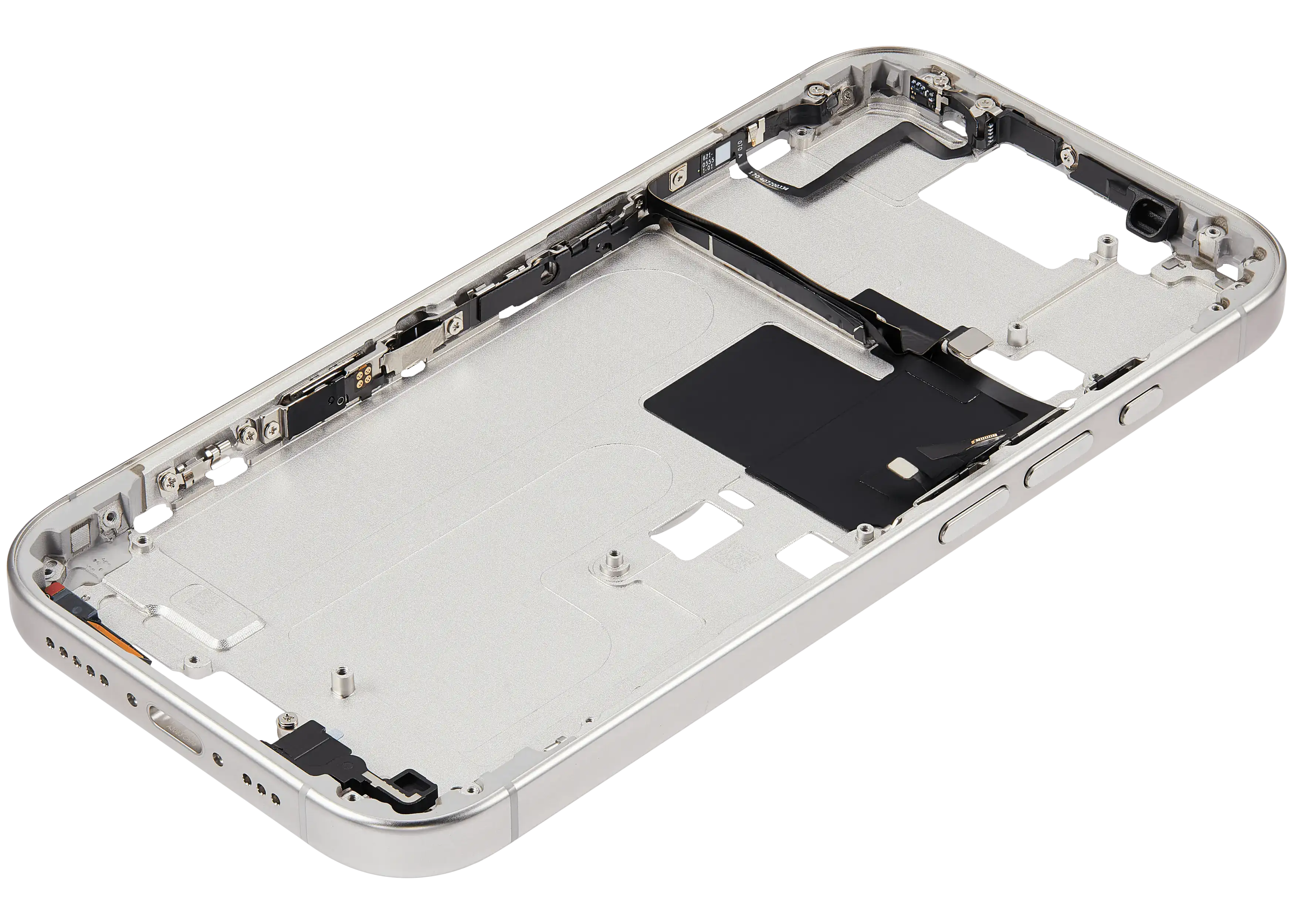 Midframe/Rahmen mit Power And Volume Button für iPhone 16 Pro (US-Version) (Aftermarket Plus) (Weiß Titanium)