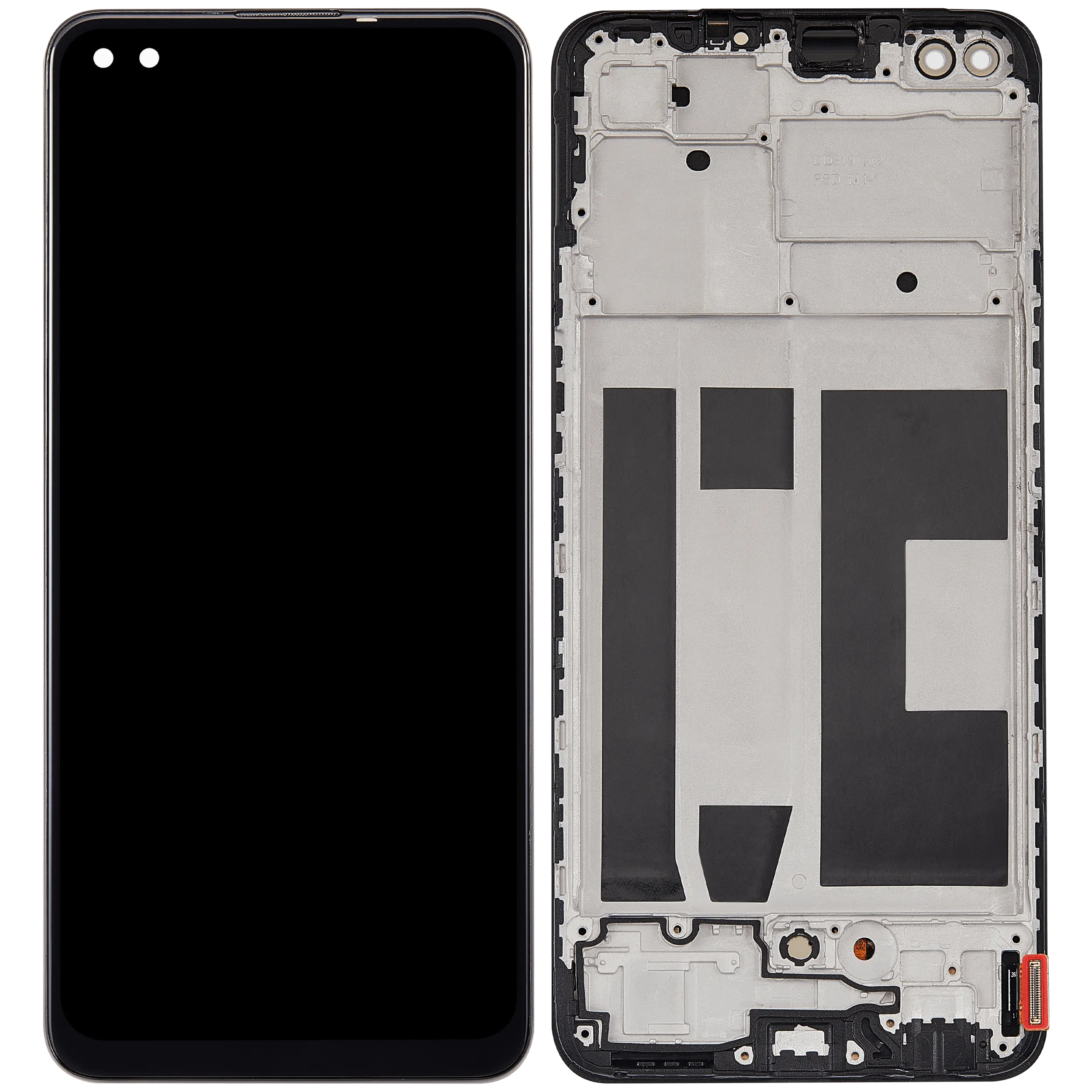 OLED-Display mit Rahmen Compatible für Oppo A93 (2020) (Refurbished) (Alle Farben)