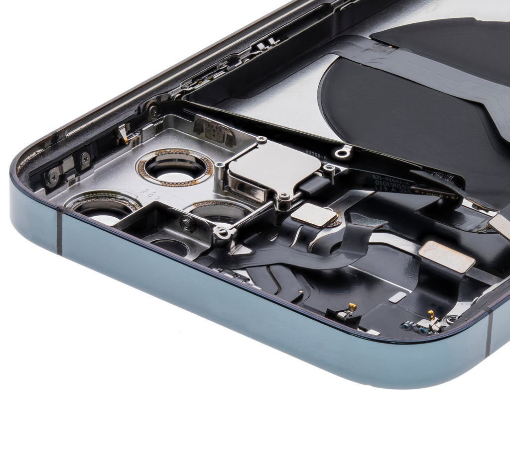 Backcover/Rahmen mit Small Parts für iPhone 12 Pro (EU / Global Version) (gebrauchter OEM-Ausbau, Qualität C) (Pacific Blau)