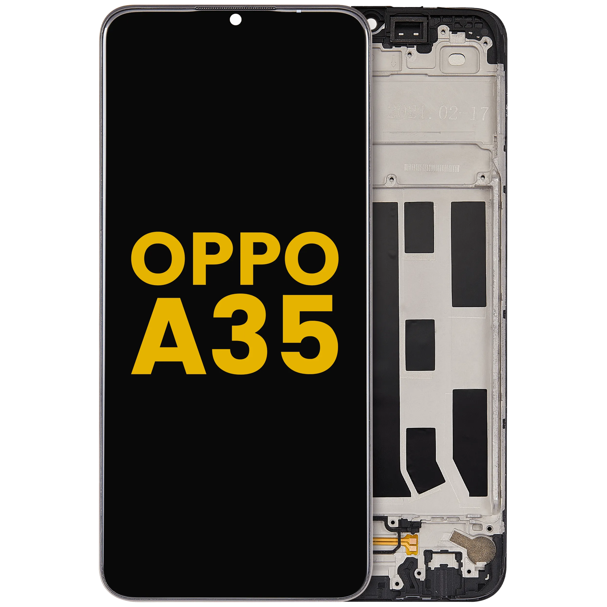 LCD-Display mit Rahmen Compatible für Oppo A35 (2021) (Refurbished) (Alle Farben)