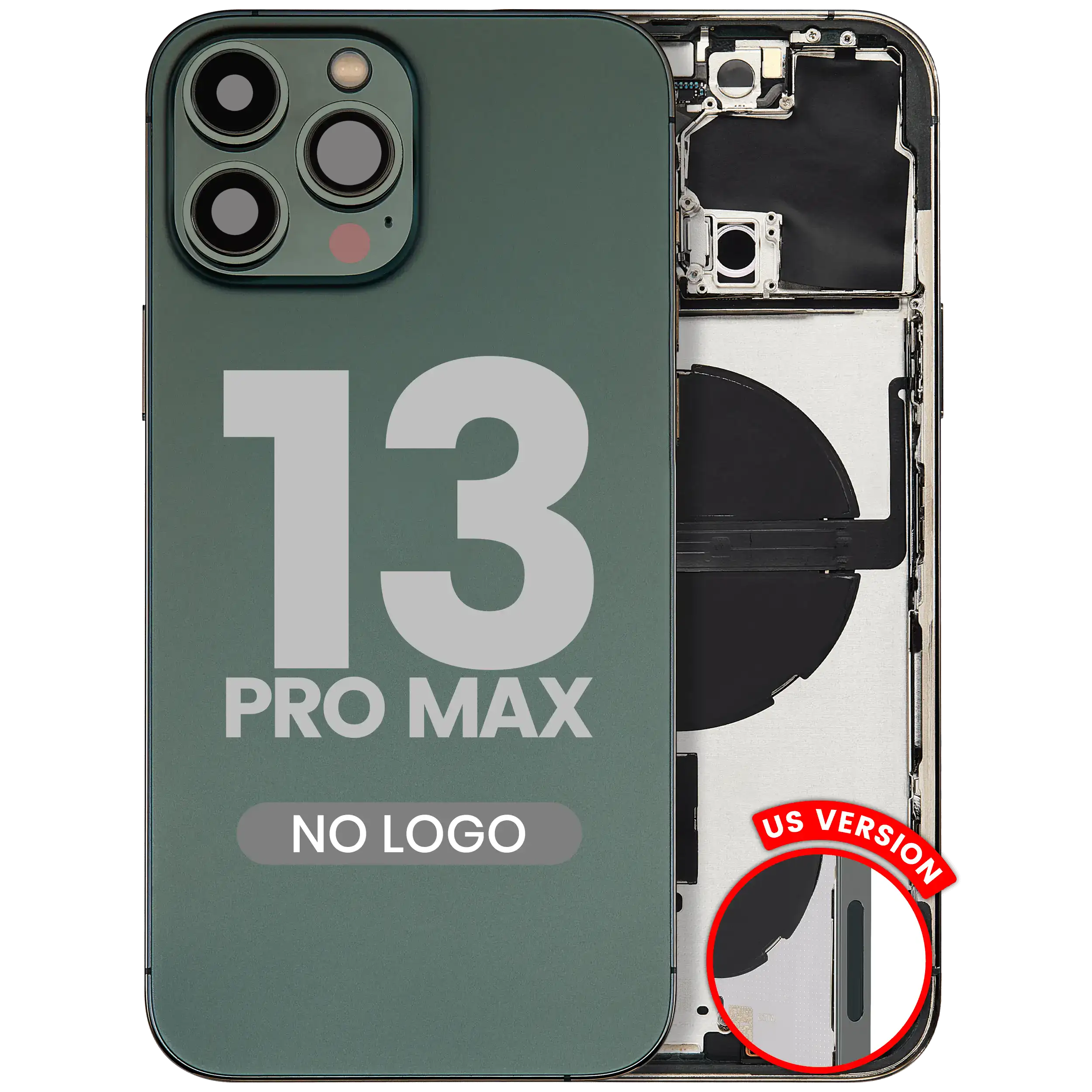 Backcover/Rahmen mit Small Parts für iPhone 13 Pro Max (US-Version) (Aftermarket Plus) (Alpine Grün)